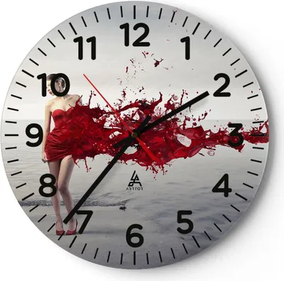 Produktbild von Wanduhr - Rund - Glasuhr - Weiblich modell posieren nackt - 40x40cm - Schleichendes Uhrwerk - Lautlos - zum Aufhängen bereit - Dekoration Modern - Wanddekoration aus Glas - C4AR40x40-2633