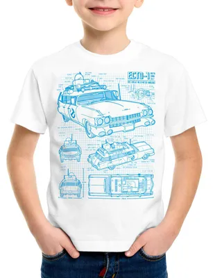Produktbild von style3 ECTO-1 Blaupause Kinder T-Shirt geisterjäger