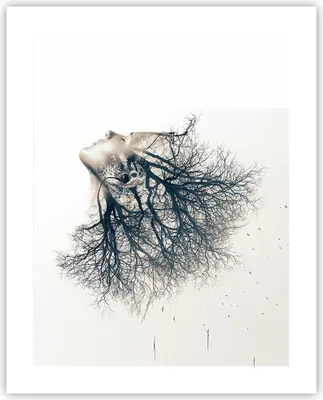 Produktbild von Poster - Poster ohne Rahmen - Mädchen Baum Grafik - 40x50 cm - Wand Bild - Wanddeko - Wandbilder - Kunstposter - Wandposter - Bilder - Kunstdruck - Wanddekoration - Wandbild - P2XPA40x50-4354