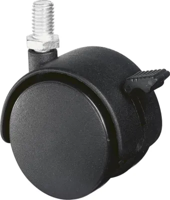 Produktbild von BS Rollen Lenkrolle Durchmesser 50mm Tragkraft 50kg Kunststoffrad schwarz Gewindestift M10 - F85.050.G10
