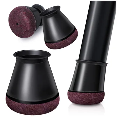 Obrázek produktu pro Silikonové chrániče nožiček židlí s filcovými podložkami, průměr 21–30 mm, proti poškrábání a snižující hluk, vhodné pro kulaté nožičky židlí o průměru 31–40 mm
