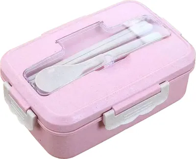 Zdjęcie produktu dla Lunch Box Wielokomorowy Przyjazny dla środowiska Przenośny Bento Box dla ucznia Dom Szkoła Biuro Różowy