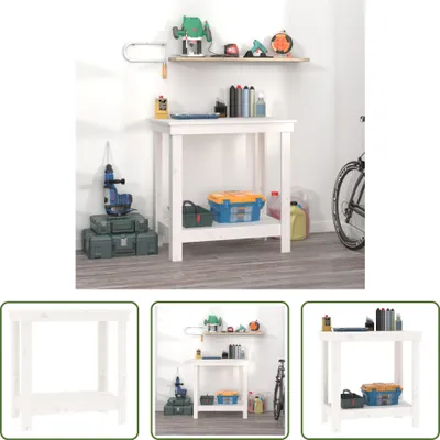 Obrázek produktu pro The Living Store Pracovní stůl bílý 80x50x80 cm z masivního borovicového dřeva