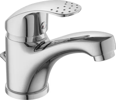 Produktbild von sanicomfort Waschtischarmatur BERLIN Chrom – Einhebelmischer für Waschbecken inkl. Ablaufgarnitur – Badarmatur aus Messing, modern, leicht zu montieren