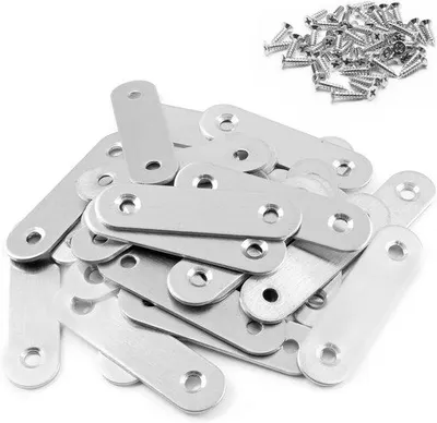 Produktbild von Edelstahl Winkelplatte 20 Stück 77x16x2mm Schrauben