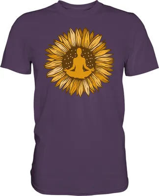 Produktbild von Yoga Sonnenblumen T-Shirt Gärtner Geschenk Garten Meditation – Urban Purple / XXL