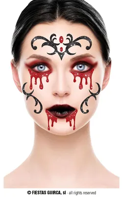 Produktbild von Guirca Vampir-glitzer-gesicht 20x20 Cm One Size