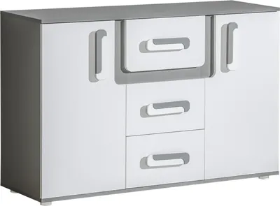 Produktbild von Minio, Kommode 127,6 cm, "Arezzo", Anthrazit / Weiß Farbe
