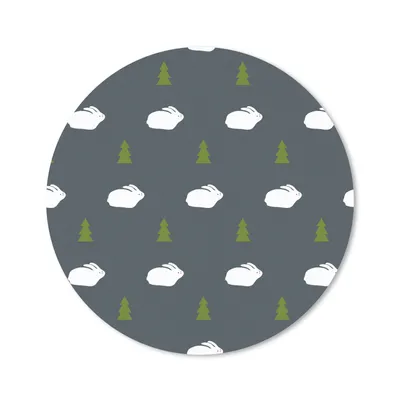 Produktbild von MuchoWow® Mauspad Mousepad Bäume - Kaninchen - Muster 20x20 cm - Mousepads - Maus Mat - Pad - Mausunterlage - Schreibtischmatte