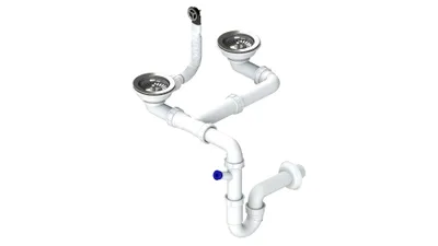 Obrázok produktu pre Dvojsifón 3 1/2" pre granitové drezy SPNG3D