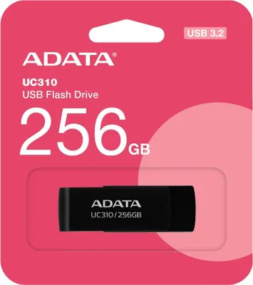 Produktbild von ADATA UC310, 256 GB, USB Typ-A, 3.2 Gen 1 (3.1 Gen 1), 100 MB/s, Drehring, Schwarz