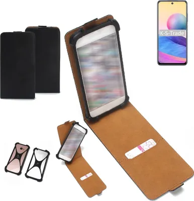 Produktbild von K-S-Trade Handyhülle Schutzhülle kompatibel mit Xiaomi Redmi Note 10 5G Hülle Case Cover Flip Style Bumper schwarz 1x