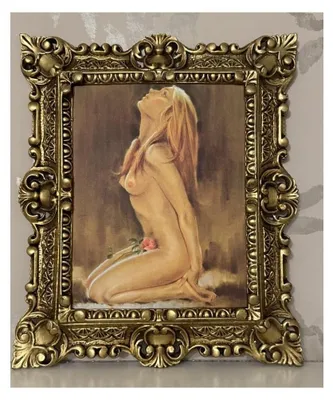 Productafbeelding van Antiek barokschilderij in gouden lijst - wanddecoratie, 45 x 38 cm