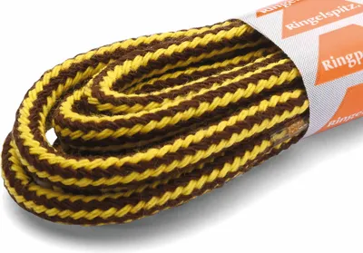Produktbild von RINGELSPITZ - Kordel Schnürsenkel – Robust und Stilvoll für Jeden Tag - 180 cm, braun/gelb
