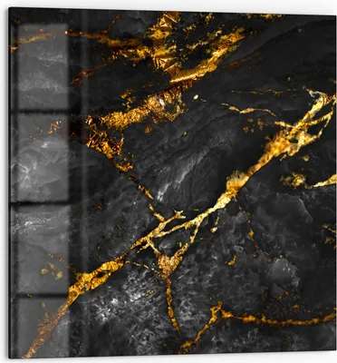 Produktbild von DEQORI Küchenrückwand Glas 60x60 cm 'Veredelter Naturstein' Spritzschutz Bad Rückwand