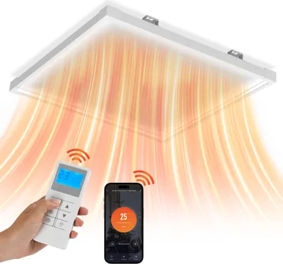 Image de Bettizia Chauffage infrarouge, Chauffage infrarouge avec contrôle App WiFi, Détection de fenêtre ouverte, Chauffage infrarouge avec thermostat, Chauffage infrarouge pour plafond 360W