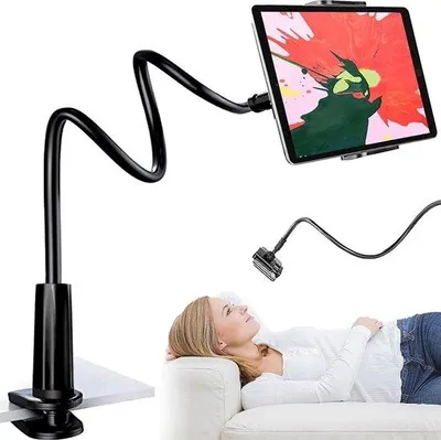 Immagine prodotto di Supporto flessibile per telefono con braccio lungo e morsetto universale, nero