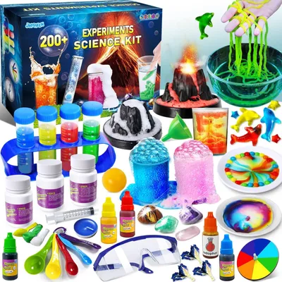 Produktbild von Experimentierkasten Chemiebaukasten Wissenschaftsset - 200+ Experimente - Erde, Chemie und Physik - Mit Vulkan-Experiment - Anleitung auf Deutsch