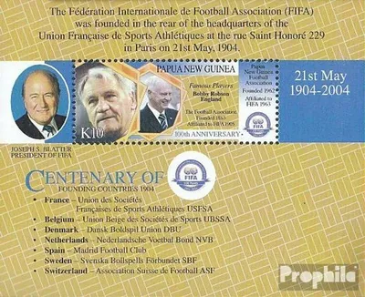 Produktbild von Briefmarken Papua-Neuguinea 2004 Mi Block30 (kompl.Ausg.) postfrisch Fußball