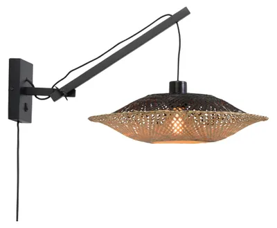 Obrázek produktu pro GOOD&MOJO - Nástěnné svítidlo Kalimantan - Bambus/černá - 55x44x45cm