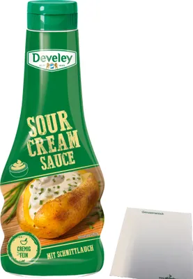 Produktbild von Develey Sour Cream Sauce mit Schnittlauch (250ml Flasche) + usy Block