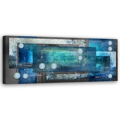 Produktbild von Leinwandbild Blaue Abstraktion 120x40 Feeby Blau bild für die wand bereit zum aufhängen