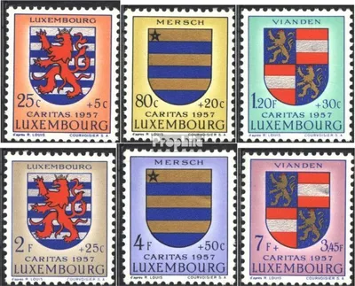 Produktbild von Briefmarken Luxemburg 1957 Mi 575-580 (kompl.Ausg.) postfrisch Luxemburger Wappen