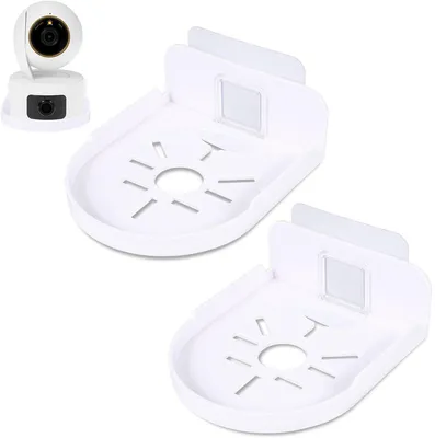 YQ-V186W - 2 Pack Acryl Wandbeugel - Universele Zelfklevende Wandplanken - Wit - Voor Beveiligingscamera's en Babyfoons