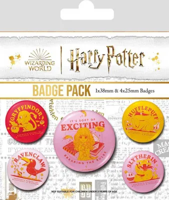 Obrázek produktu pro Harry Potter Ansteck-Buttons 5er-Pack Důvtipné čarodějnictví