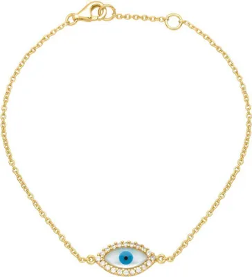 Produktbild von Vergoldetes Evil Eye Armband mit Zirkonia SB0200