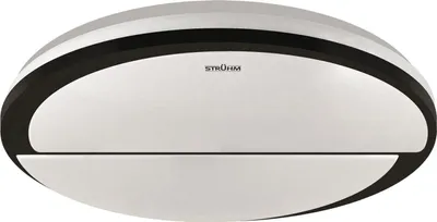 Produktbild von Deckenlampe Metall LED IP44 rund Ø 48 cm Schwarz Weiß 4200 K neutralweißes Licht 3540 lm