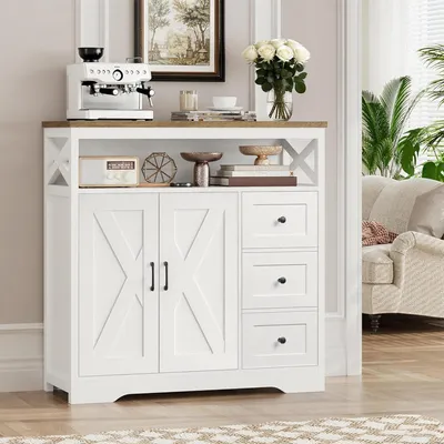 Obrázek produktu pro Moderní komoda pro obývací pokoj 100 x 40 x 105 cm se 2 dveřmi a 3 zásuvkami