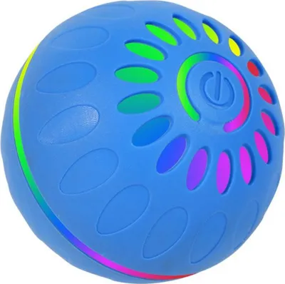 Produktbild von INF Interaktiver LED Haustierball - Selbstbewegend & Aufladbar für Hunde & Katzen Blau