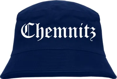 Produktbild von Chemnitz Fischerhut - Dunkelblau - Altdeutsch - bedruckt - Bucket Hat Anglerhut Hut L/XL Dunkelblau
