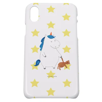 Produktbild von Mr. & Mrs. Panda Iphone 10 Handyhülle Einhorn Teddy - Weiß - Geschenk, X, Cover, Unicorn, Einhörner, Bett, Hülle, Gute Nacht, schlafen, Handy