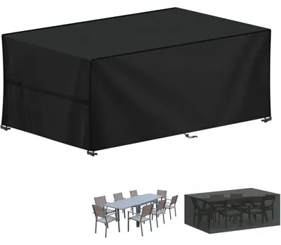 Obrázok produktu pre Poťah na záhradný nábytok, 220x90x80 cm, vodotesný, vyrobený z 420D Oxford materiálu, ochranný obal na sedaciu súpravu alebo záhradový stôl