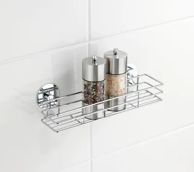 Produktbild von Wenko 5635100 Gewürzbord Turbo-Loc - Befestigen ohne Bohren, 30 x 8 x9cm, Chrom