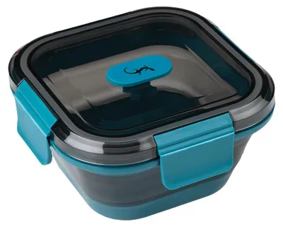Silikon-Faltbox 500 ml grün aufklappbar auslaufsicher Lunchbox