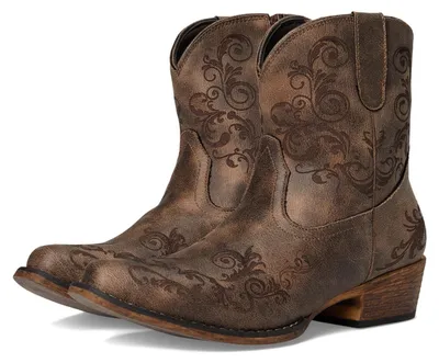 Produktbild von ROPER Damen Short Stuff Embroidery Snip Toe Cowboy Booties Mode-Stiefel, Braun,