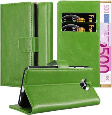 Obrázek produktu pro Cadorabo Case for Huawei Y5 2017 / Y6 2017 Protective Case in Green Pouzdro na mobilní telefon typu kniha Etui Luxury