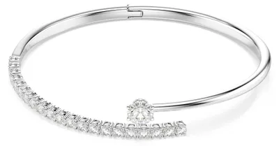 Produktbild von Swarovski Matrix Armreif, Rundschliff, Weiß, Rhodiniert