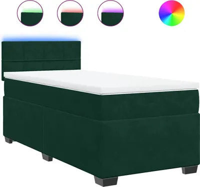 Produktbild von vidaXL Boxspringbett mit Matratze Dunkelgrün 80x200 cm Samt