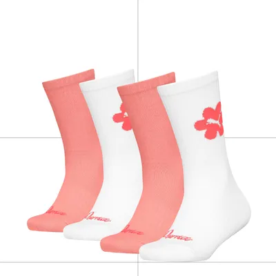 Produktbild von PUMA Uni Kinder Flower Crew Sock, White/Pink, 35-38 EU