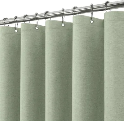 Produktbild von Duschvorhang Leinen Salbeigrün 182x214cm Anti-Schimmel wasserdicht