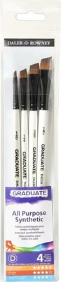 Zdjęcie produktu dla Daler Rowney Graduate Multi-Technique Brush Synthetic Zestaw pędzli 4 szt.