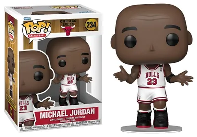 Image de Figurine en vinyle NBA POP! Sports : Bulls - Michael Jordan (haussement d'épaules) 9 cm