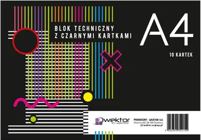 Produktbild von Blok techniczny A4/10K czarny (10szt)
