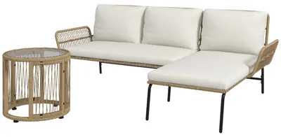 Produktbild von Outsunny 3-teiliges Gartenmöbel-Set: Gartenmöbel bestehend aus Liegestuhl, Couchtisch und Zweisitzer