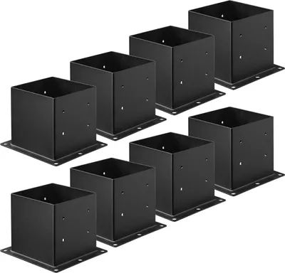 Immagine prodotto di 8 pezzi 4x4 Staffa di base per palo Ancoraggio per palo di recinzione in legno Dimensioni interne 3,6x3,6 pollici