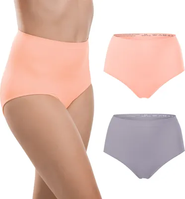 Produktbild von Celodoro Damen Seamless Taillenslip (2er Pack) - Lachs Grau L